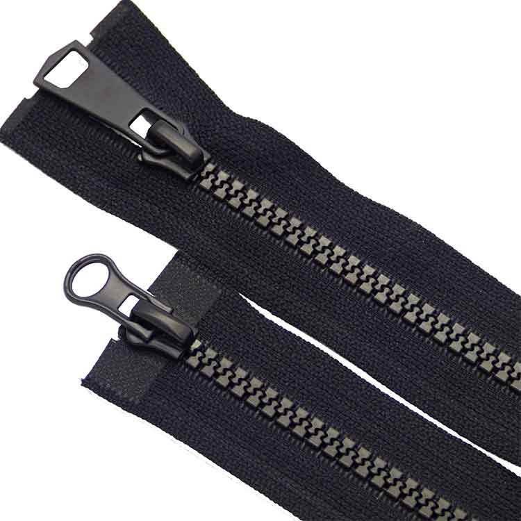 YAB High Quality 5# Resin Common Teeth Double Open Zipper Wholesale Black Big Teeth Resin Zipper For Home Textile And Garment