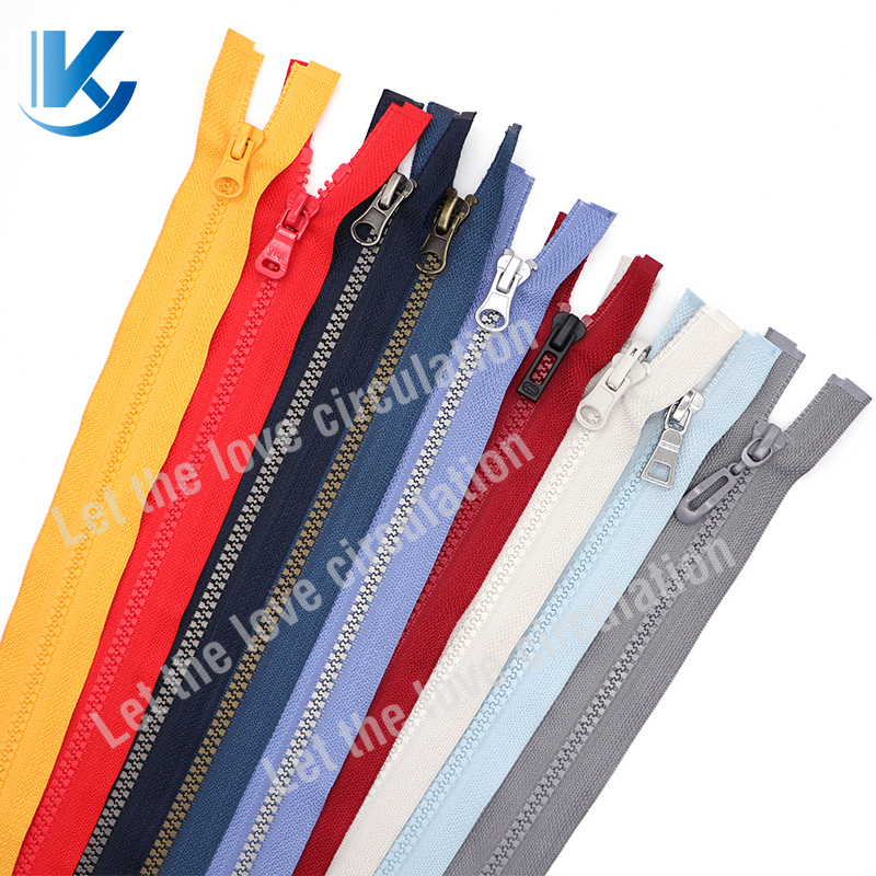 #3 #5 #8 #10 #20 Custom Giant Zipper Colorful Long Chain Open End Plastic Zipper Vislon Zip for Garment Jacket Resin Zipper