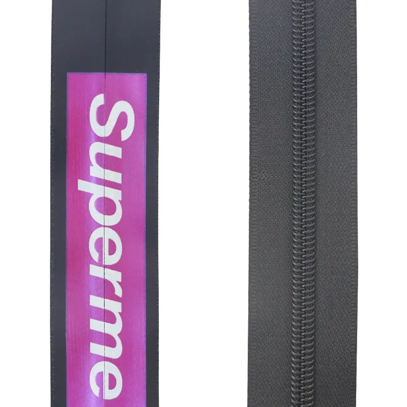 #7 Nylon Waterproof TPU Coated Printing Letters Zipper with Slider for Sewing Jacket Coat Outdoor Clothing Backpacks
