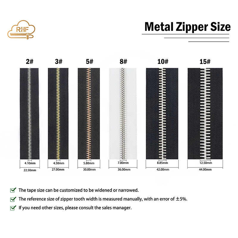 Manufacturer Gold Silver Black 5# Metal Zipper 15cm Closed-Ended Zippers Custom Bag Jeans Aluminum Zipper