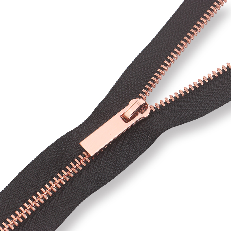 #5 Brass Aluminum Rose Gold Open End Metal Zipper