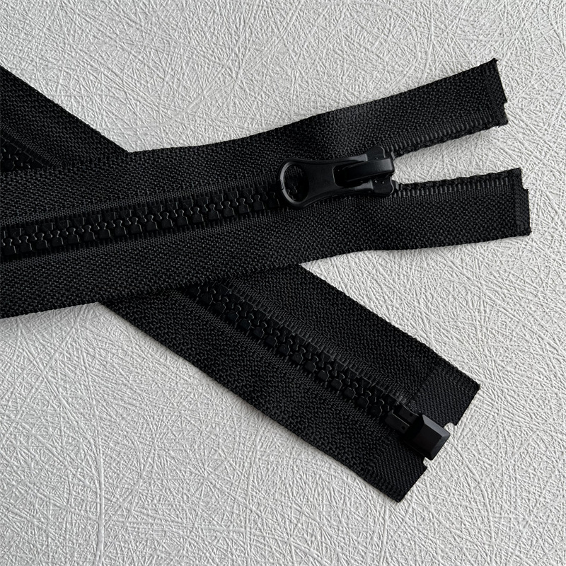 19-31 Inch #5 Open End Plastic Zippers Bulk Black Molded Resin Zippers For Sewing Clothes Purse Bags Crafts