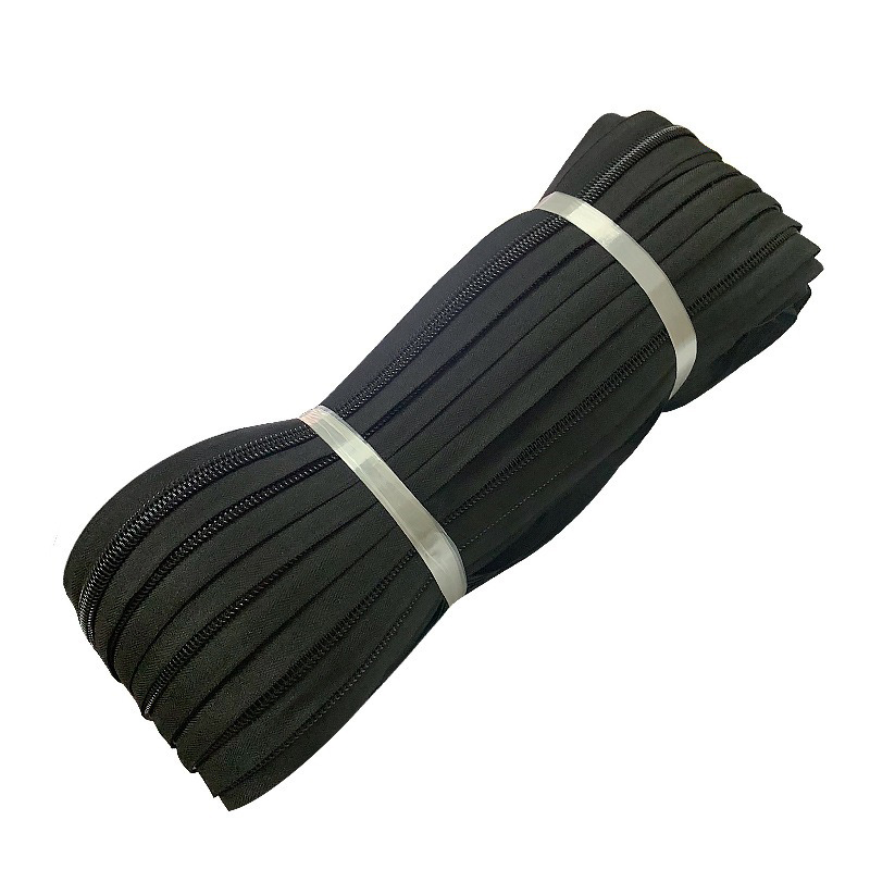 Wholesale No. 10 Nylon Zipper Black High Quality 100 Yards No. 10 Nylon Zipper for Luggage, Bags and Tents