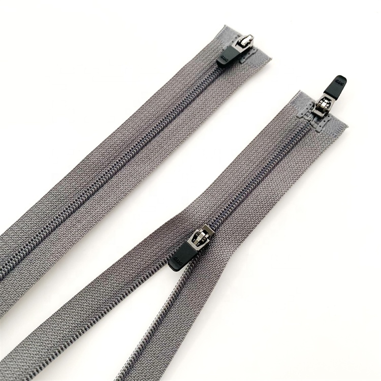 Double Slider Two-way Separator Nylon Teeth Zipper Custom Logo Nylon 3#5# High Quality Factory Head Cycling Garment Zippers
