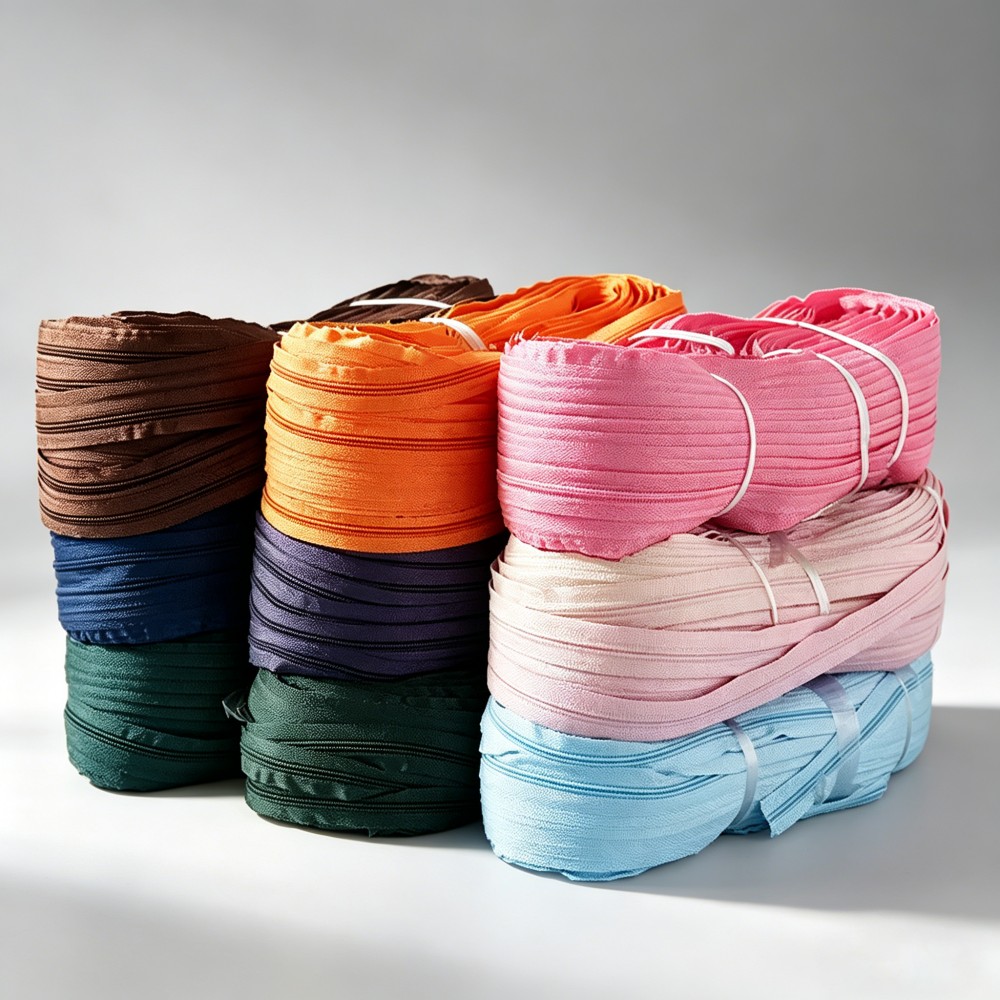 SBS #3 #5 #7 #8 #10 Nylon Coil Zipper Roll Raw Black Dyeing Continuous Zipper Tape 200m/Roll For Bag Garment