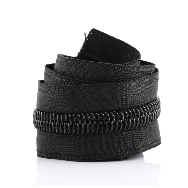 Manufacturer Wholesale Black Nylon Zipper Roll Double Sided Long Chain Zipper 10 Nylon Coil Zipper For Tents