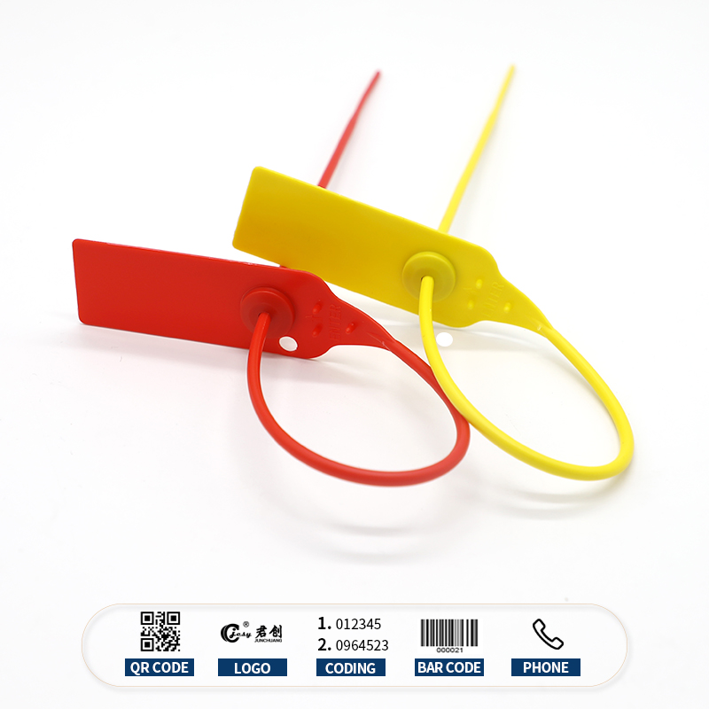 JCPS006 Plastic Seal Lock Red Color Zip Tag Numbered Plastic Seal