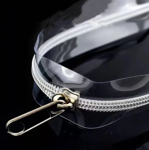 Wholesale Transparent Waterproof#3 And #5 Clear PVC Zipper In Roll Nylon Zipper For Makeup Bag