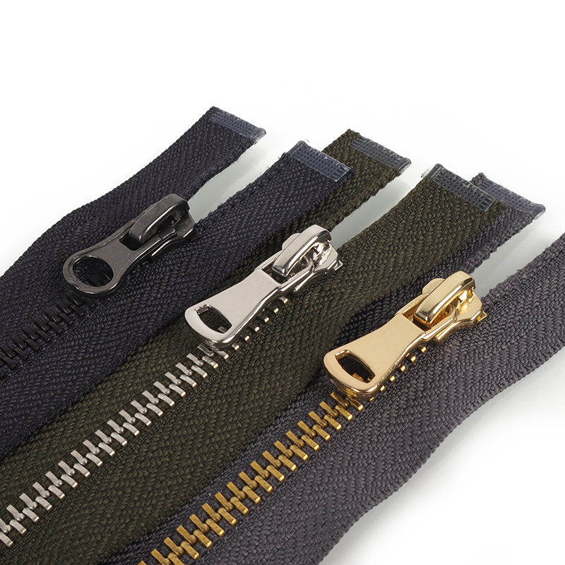 Factory Wholesale 5 Zipper Custom Metallic Brass Fermuar Close End Open-end Zipper For Garments And Shoes For Bags