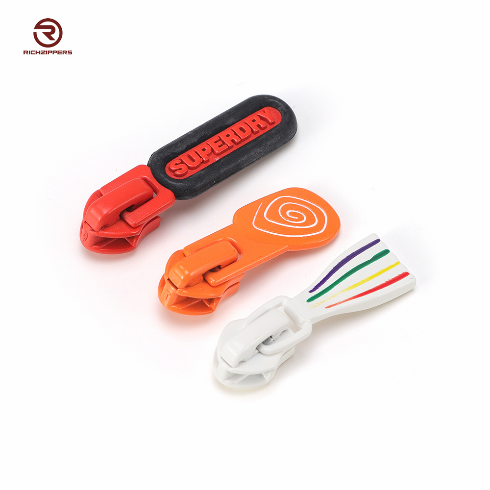Custom Zip Puller Garment Metal Zipper Puller Slider Head Puller Zipper Custom Logo Bag Zipper