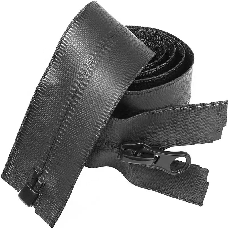 Lanke Close Open End Smooth Black Plastic Nylon TPU Waterproof Zipper 100% Waterproof Zipper For Tent Raincoat Diving Suit