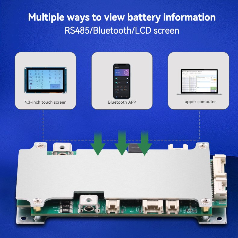 Bateria de Lítio BMS Inteligente 8s 13s 16s 5-50A BMS 16s para Placa de Proteção de Armazenamento de Energia