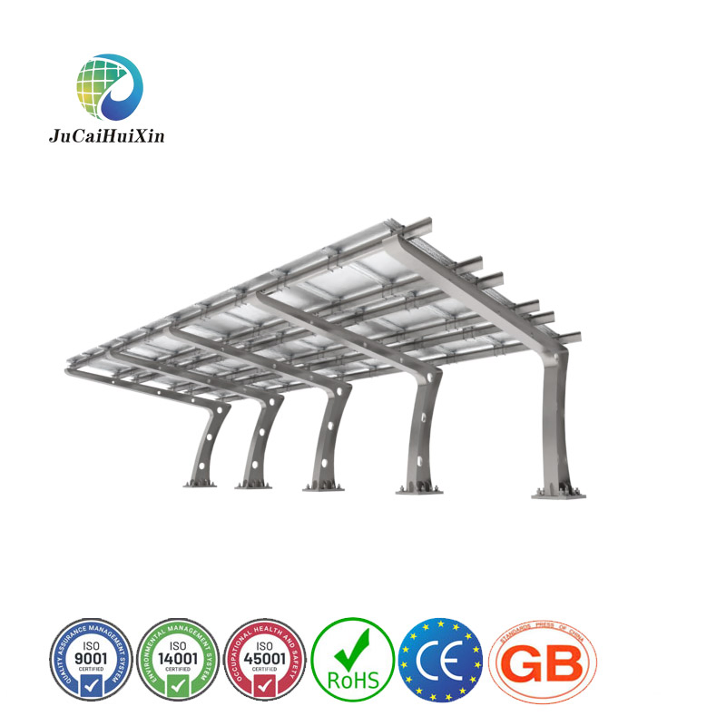 Estrutura de Montagem Solar para Carport em Aço e Alumínio Preto para Suporte Solar