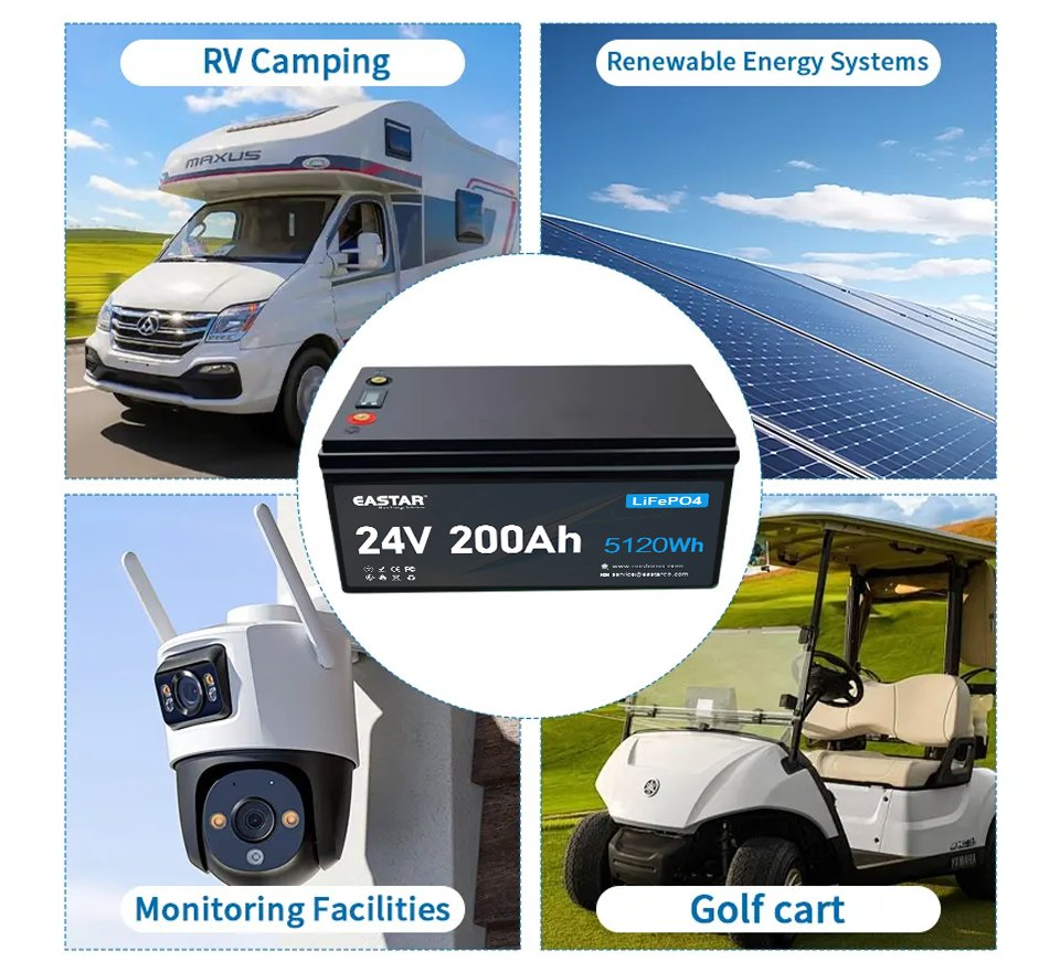 Baterias de Lítio com Fosfato de LFP 24V 200ah LiFePO4 para Solar