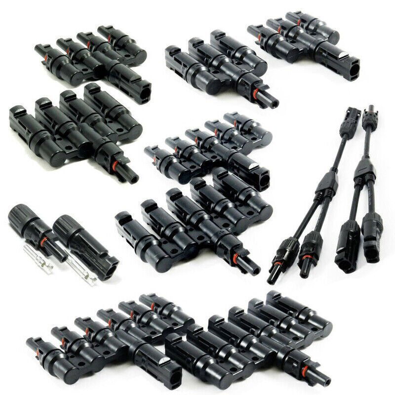 2 em 1--6 em 1 Conectores de Cabo Solar T Branch Conector de Painel PV Masculino e Feminino