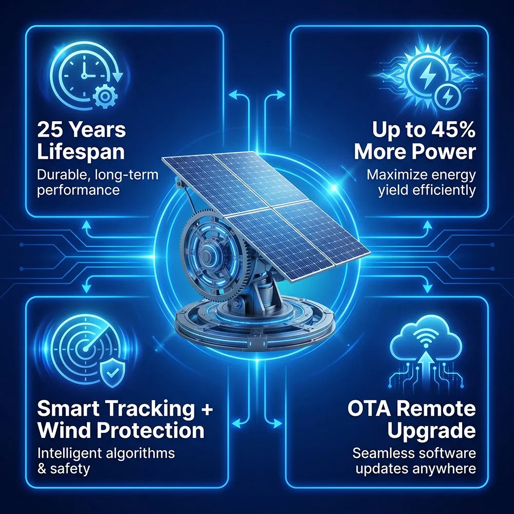 Sistema Fotovoltaico de Montagem com Rastreador Solar Dual de Alta Precisão