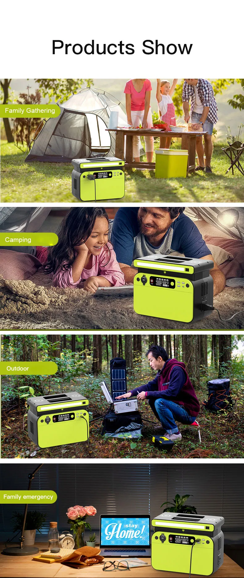 Gerador Solar Portátil de Alta Capacidade para Aventuras de Camping