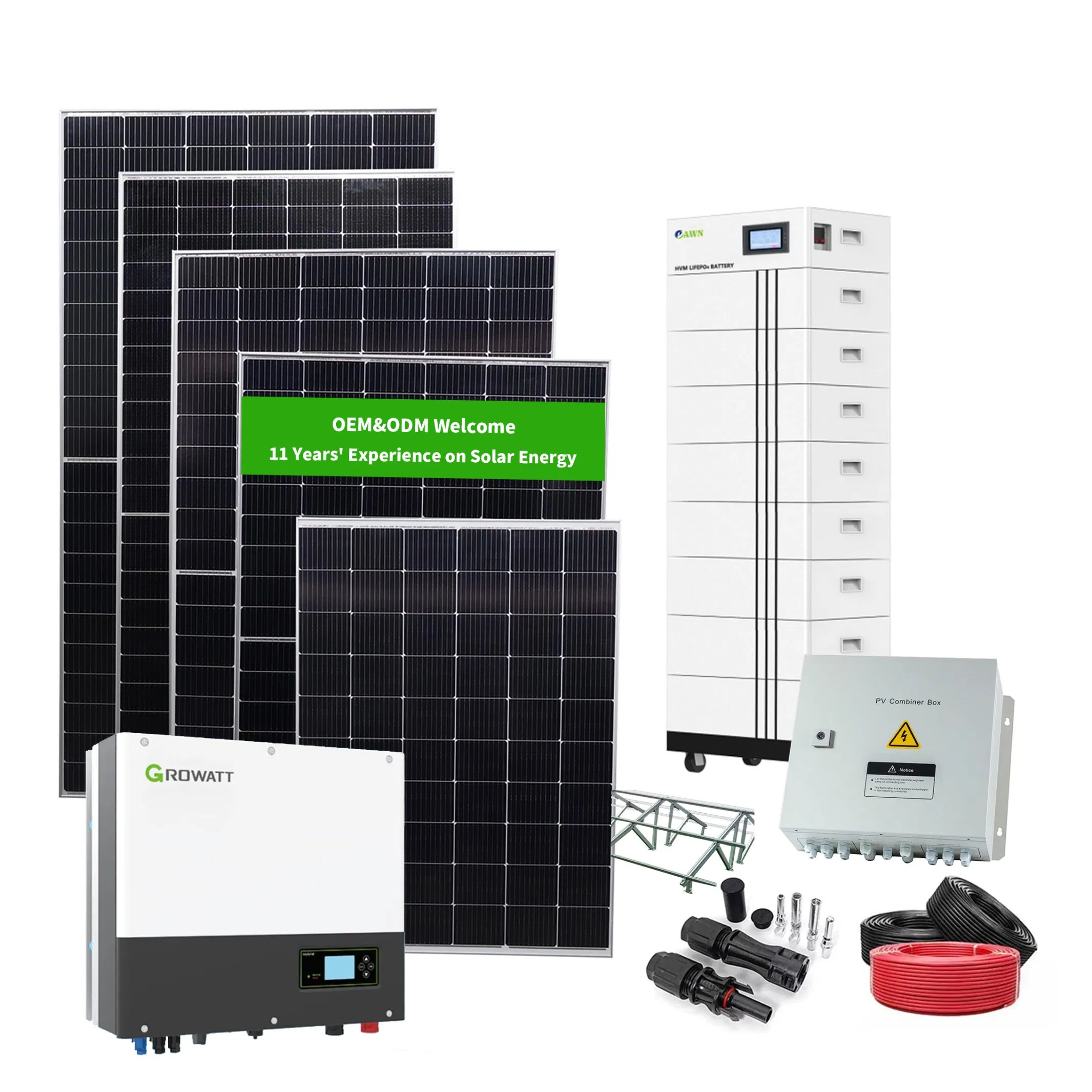 Melhor Qualidade 10kw 20kw Sistema de Energia Solar PV Conectado à Rede Sistema de Painéis Solares para Casa