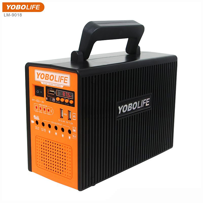 Gerador Solar Portátil de Alta Qualidade Yobolife Sistema Solar / Gerador Solar para Casa e Camping MP3 / Rádio FM / Alto-falante