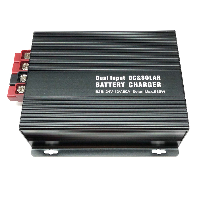 DC24V Controlador de Carregador de Bateria Veicular com Função Bluetooth e Display LCD Solar de Dupla Entrada