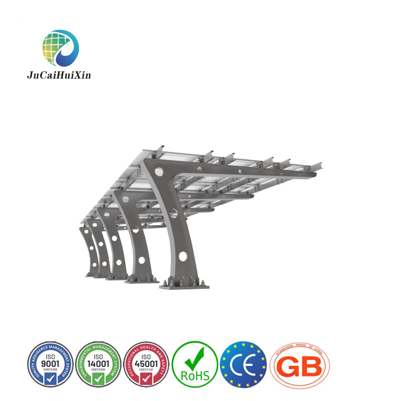 Estrutura de Montagem Solar para Carport em Aço e Alumínio Preto para Suporte Solar