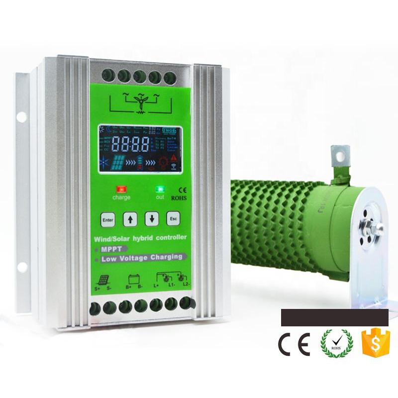 Controlador de Carga Híbrido de Inversor Solar e Eólico 12V 24V 48V para 300W 400W 500W 600W 800W Turbina Eólica