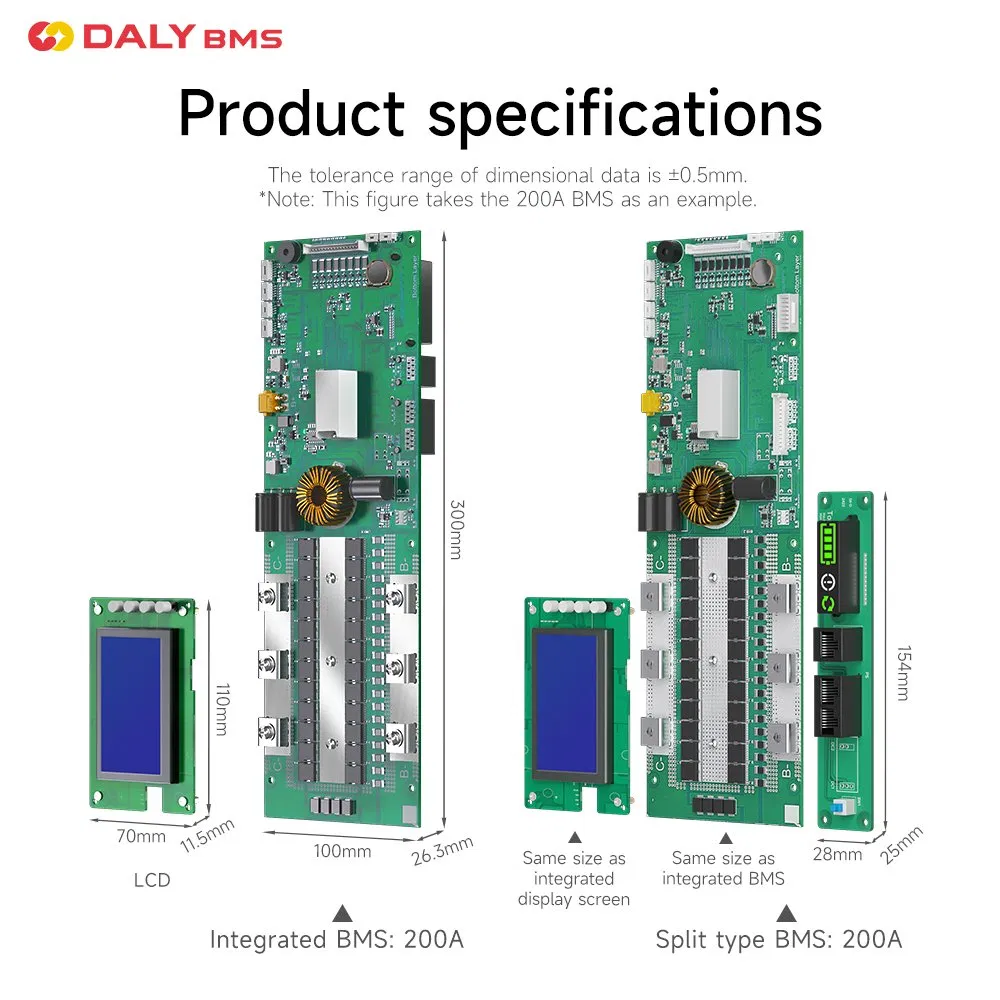 Daly Smart BMS 16s 48V 100A 200A Sistema de Armazenamento de Energia Solar Doméstica Lítio LiFePO4 Pacote de Baterias Balanceamento Passivo Inversor