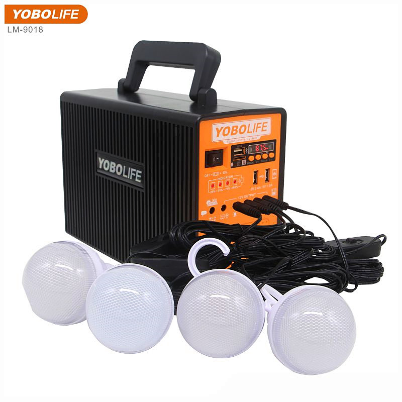 Gerador Solar Portátil de Alta Qualidade Yobolife Sistema Solar / Gerador Solar para Casa e Camping MP3 / Rádio FM / Alto-falante
