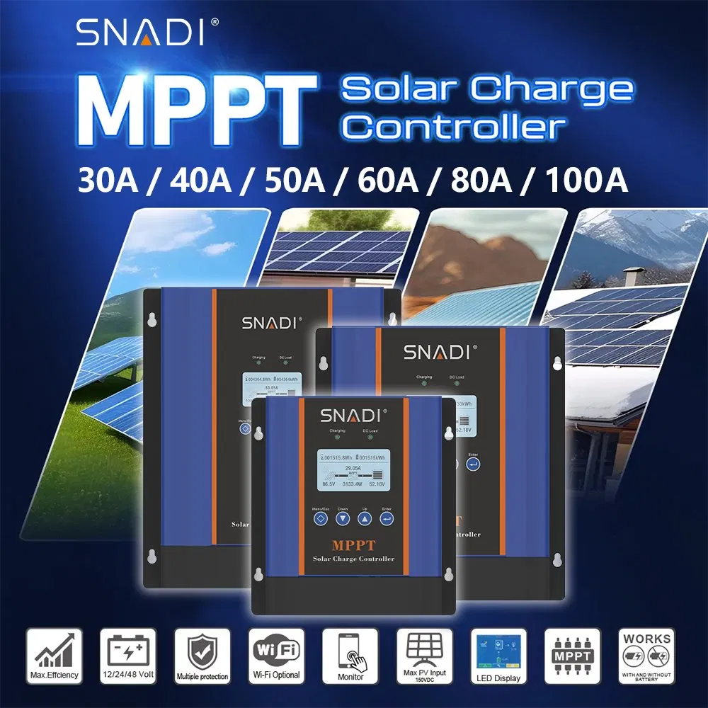48/60/72/96V 60A Controlador de Carga Solar MPPT para Bateria AGM de Lítio