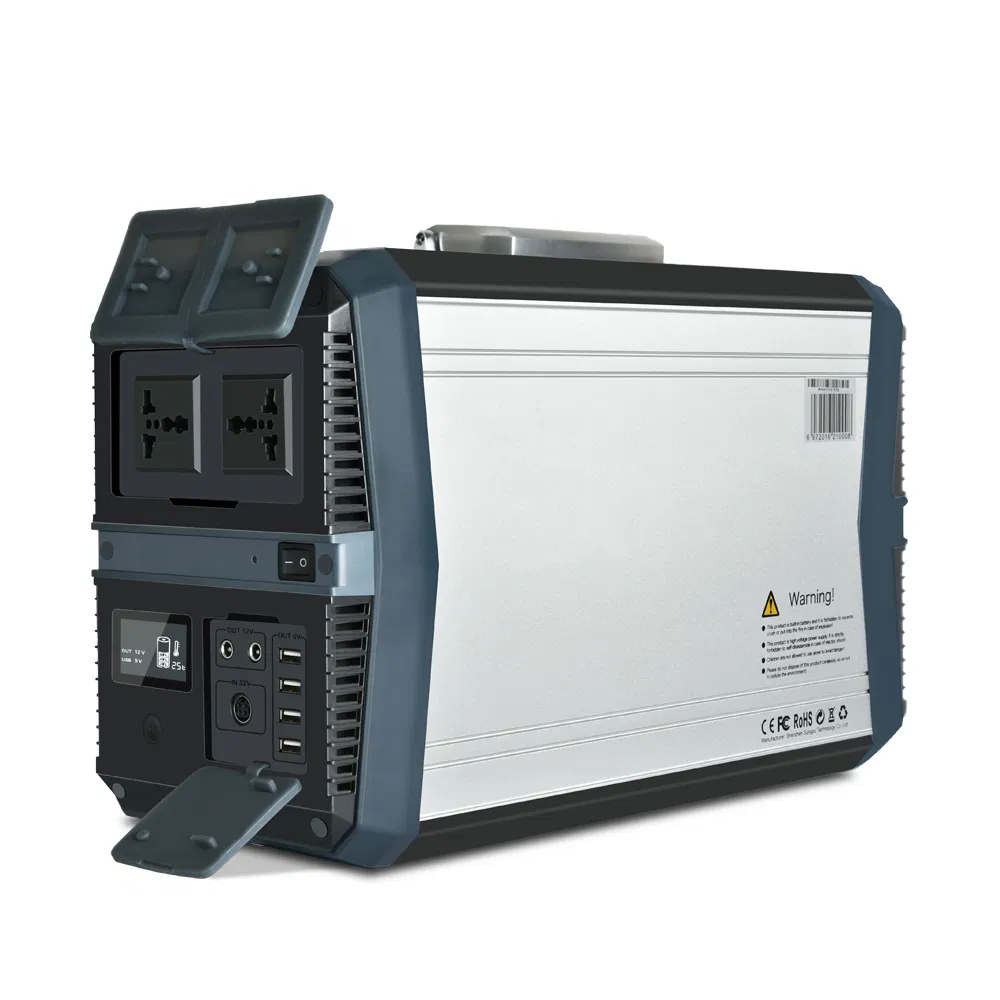 Gerador Solar Portátil 500W 1000W 1500W LiFePO4 Bateria de Armazenamento com Múltiplas Portas USB/Tipo C para Fornecimento de Energia para Uso Externo e em Casa