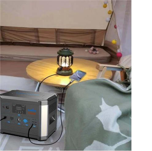 Estação de Energia Portátil 1500W Gerador Solar Portátil com Tomadas AC Universais para Iluminação Externa, TV e Geladeira