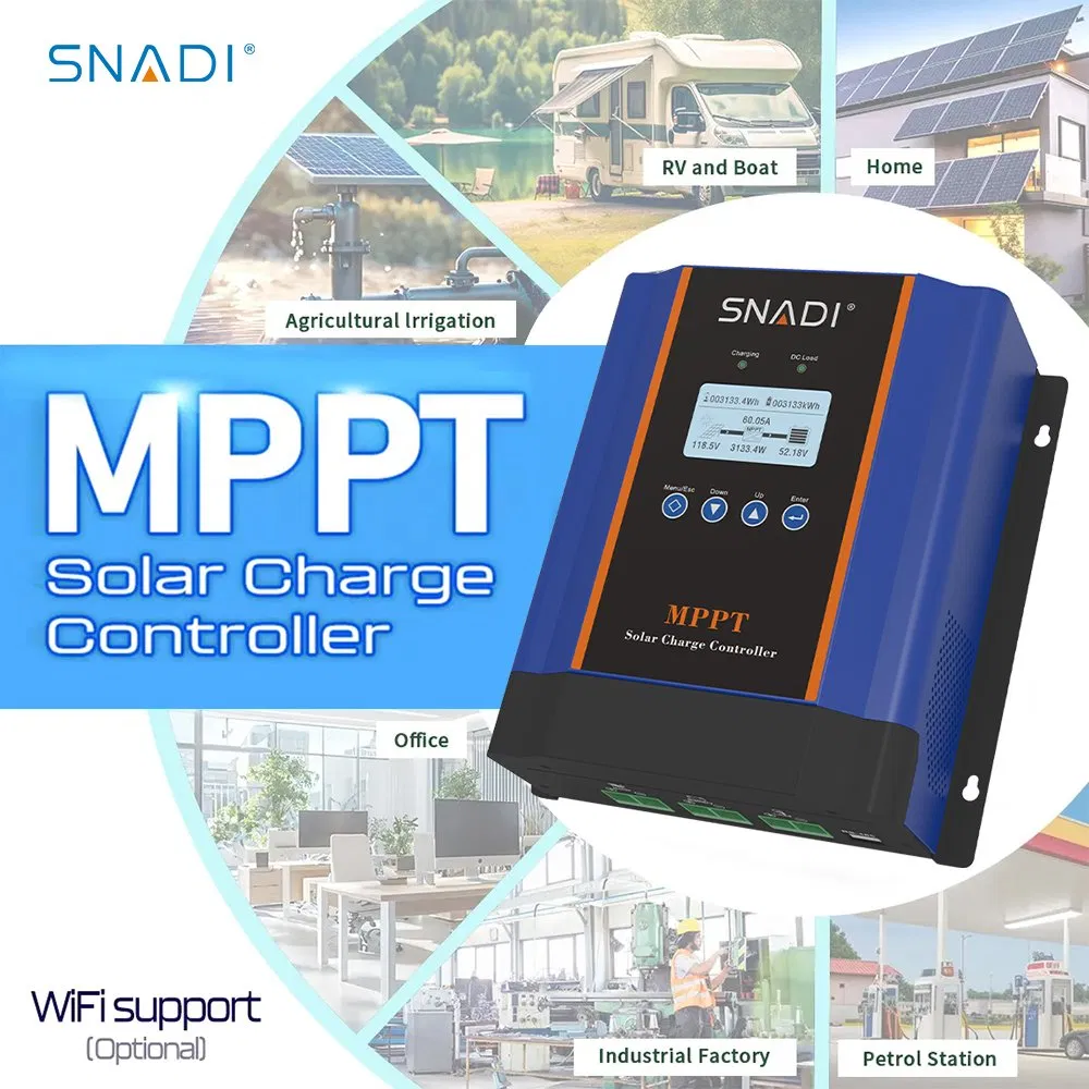 48/60/72/96V 60A Controlador de Carga Solar MPPT para Bateria AGM de Lítio