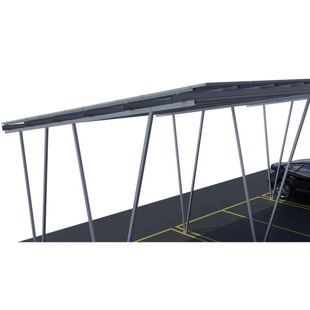 Sistema de Montagem de Painéis Solares para Estacionamento em Estrutura de Carport Solar