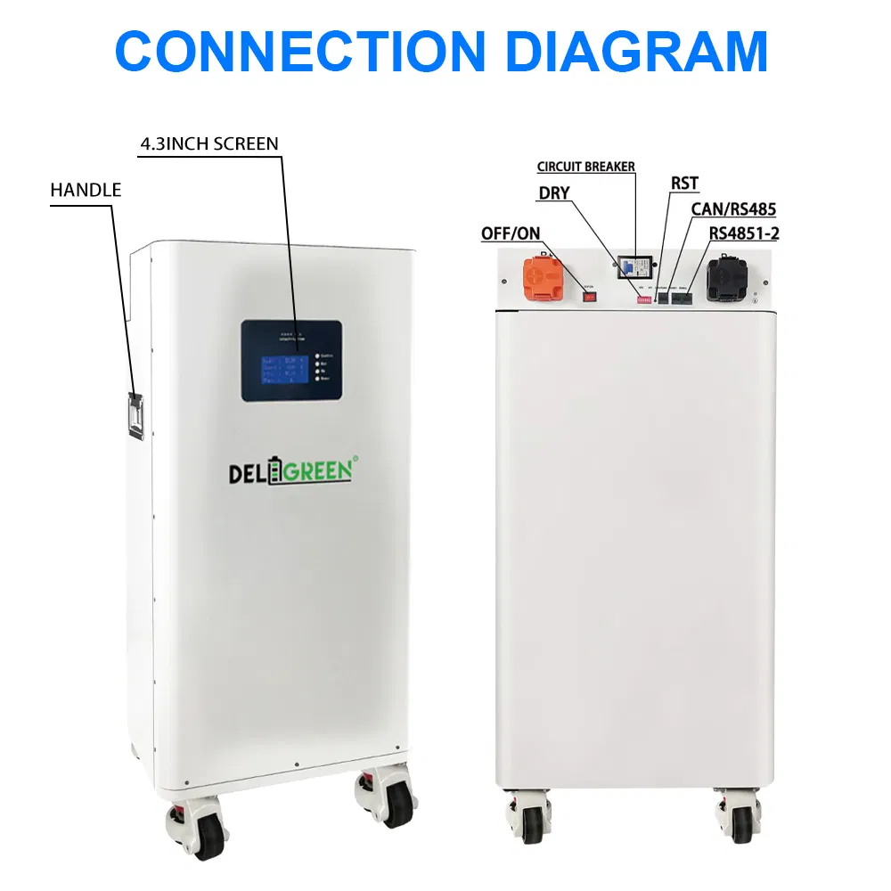 16kwh 51.2V LiFePO4 314ah Avaliar uma Bateria 8000+ Pacote de Bateria de Ciclos Profundos com Extintor de Incêndio e Elemento de Aquecimento