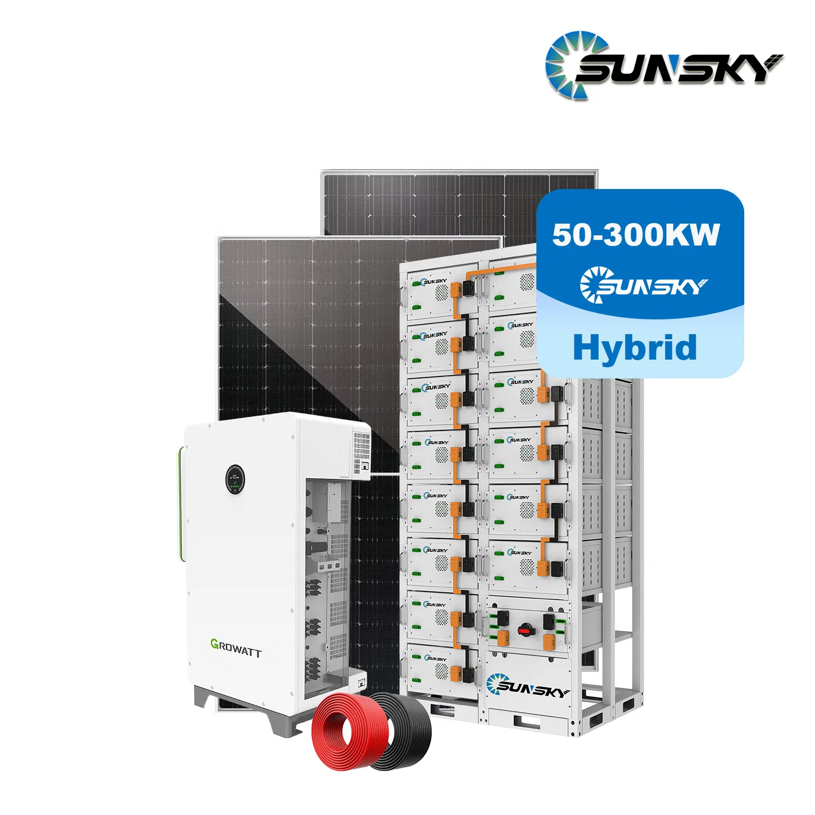 Sunsky 100kw 200kw 250kw 300kw 500kw Sistema de Energia Solar Conectado à Rede fora da Rede LiFePO4 Sistema de Armazenamento de Energia Comercial Industrial com Bateria de Lítio Bess