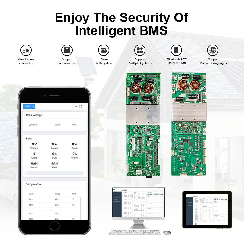 Balançador Ativo Integrado OEM LiFePO4 BMS de Bateria de Lítio Inteligente PCBA