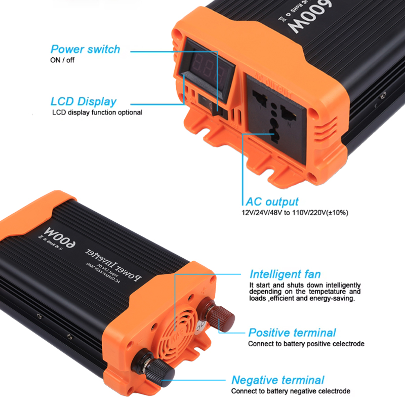 DC para AC 200W 500W 2000W 12V para 220V Inversor de Potência para Carro