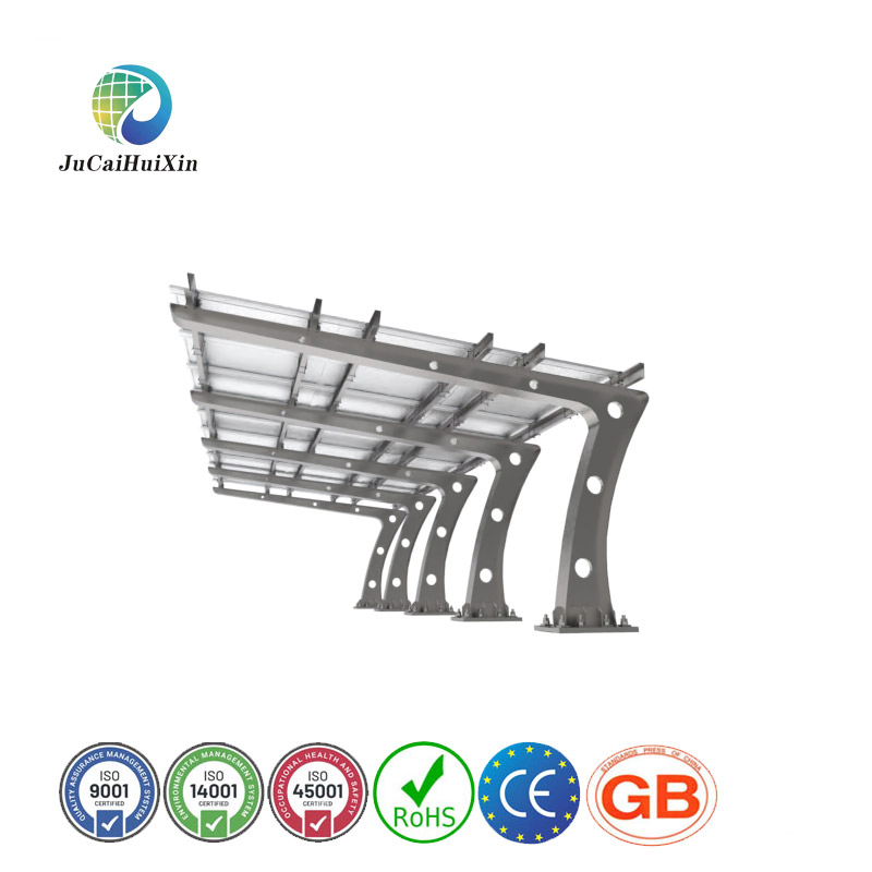 Estrutura de Montagem Solar para Carport em Aço e Alumínio Preto para Suporte Solar
