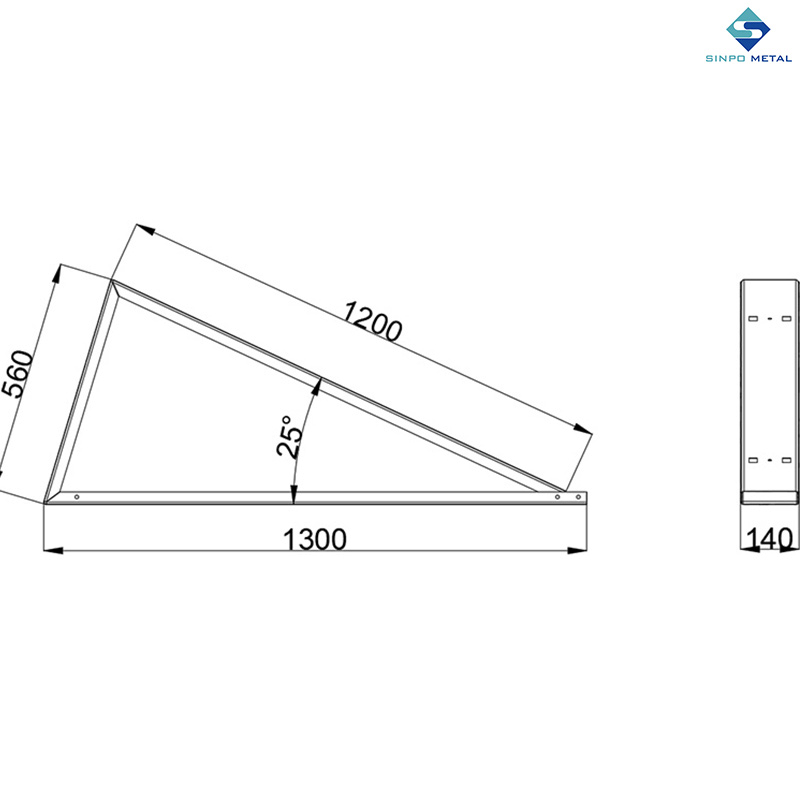 Estrutura de Montagem Solar para Telhado Plano Sinpometal com Suporte Solar, Estrutura para Painel Fotovoltaico e Sistema de Trilho Solar