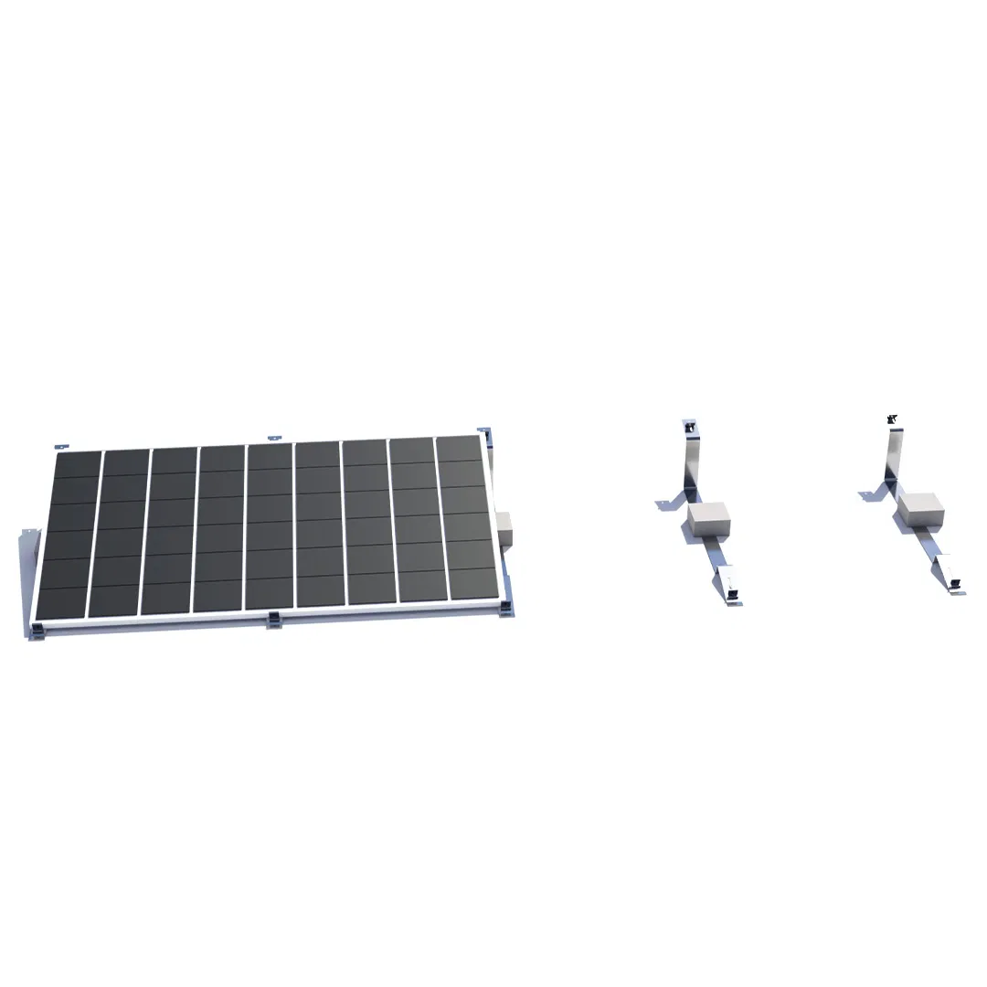 Estrutura de Painel Solar de Telhado com Rastreamento, Lastro de Concreto para Sistema de Montagem em Telhado Plano