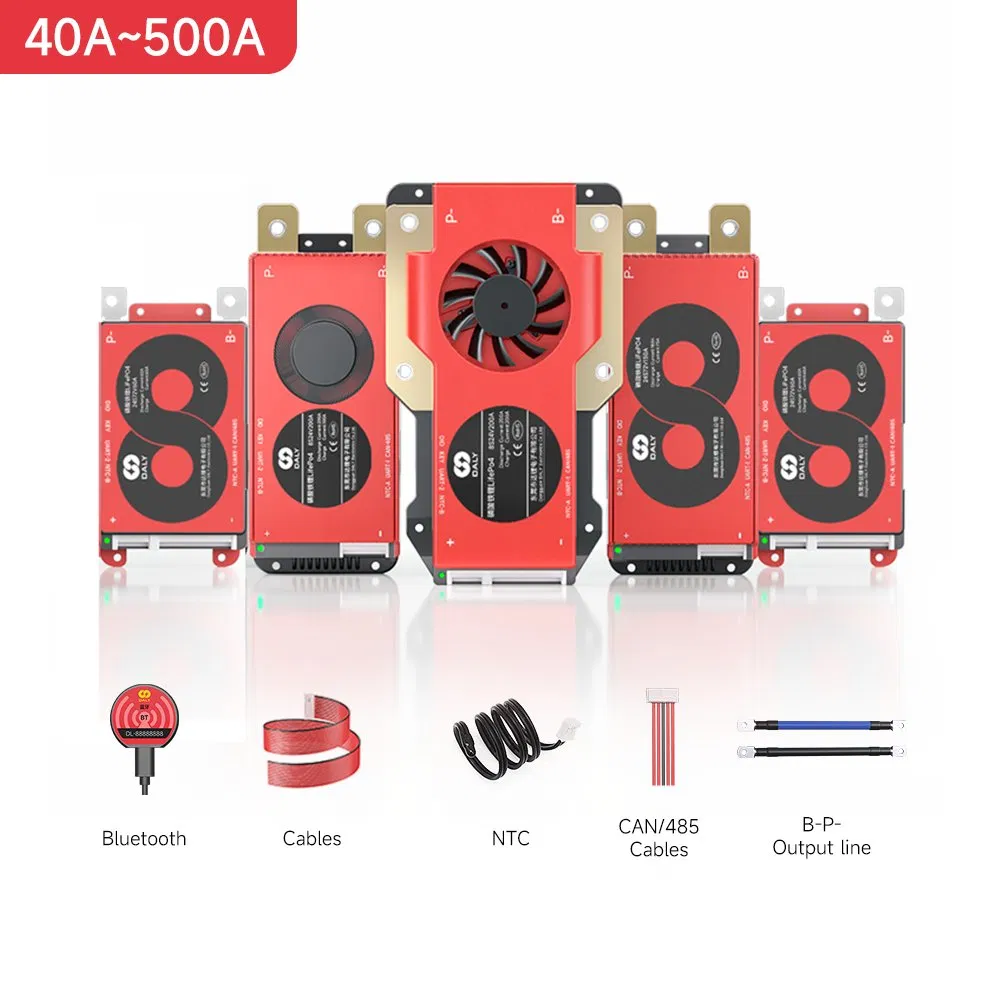 Bateria de Lítio Inteligente BMS LFP LiFePO4 Pack de Bateria de Lítio 3s 4s 8s 12s 16s 17s 20s 24s 12V-72V 40A-500A para Veículo Elétrico E-Bike
