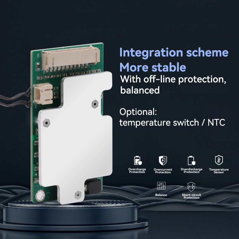 Placa de Proteção de Bateria de Lítio 10s 20A 48V Controle de Carga e Descarga BMS 10s com Interruptor Eletrônico/Ntc