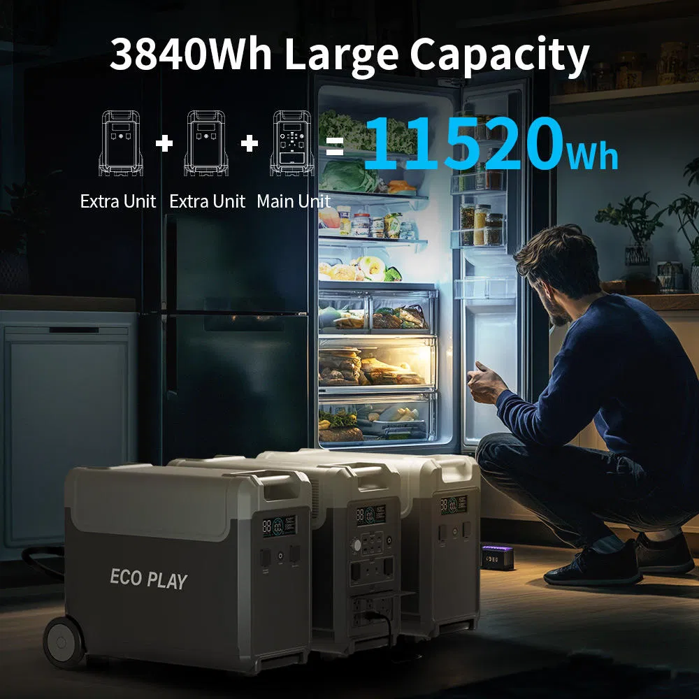 3600W 3840wh LiFePO4 Gerador Solar Portátil com UPS 2000W Entrada