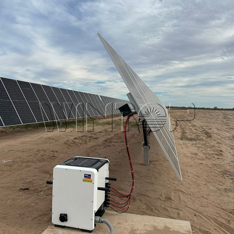 Instalação do Sistema de Rastreamento Solar de Eixo Duplo e Eixo Único com Suporte Solar para Solo