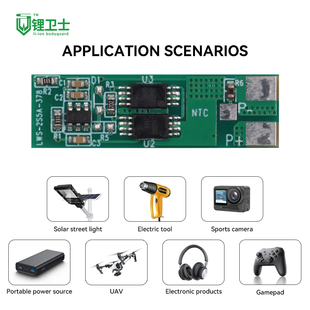 Placa PCM LiFePO4 BMS 2s 3A 5A BMS inteligente para bateria de lítio