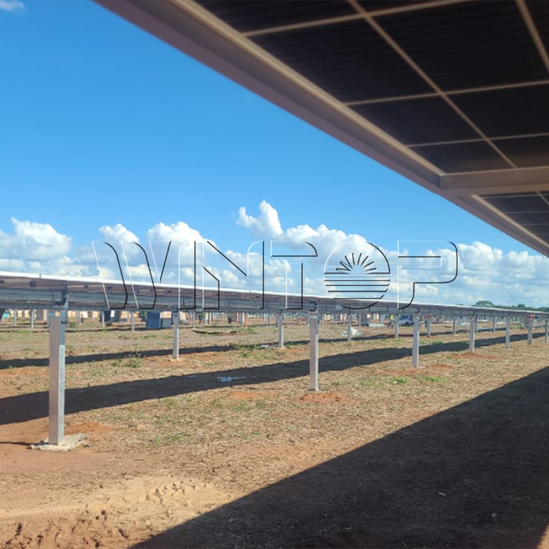 Instalação do Sistema de Rastreamento Solar de Eixo Duplo e Eixo Único com Suporte Solar para Solo