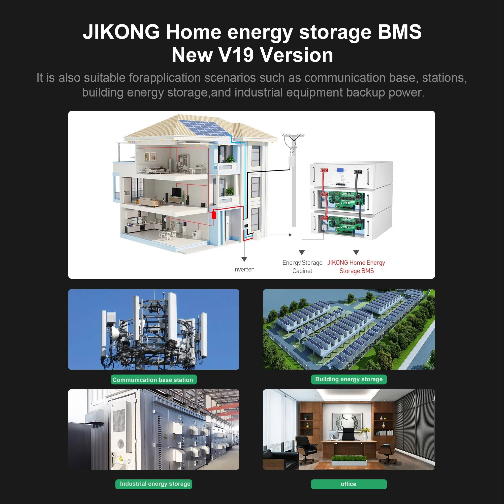 BMS Inteligente Jk BMS 8s-16s LiFePO4 Bateria de Íon de Lítio/Lto 200A Balanceamento Ativo Can/RS485 Inversor Bluetooth Armazenamento Solar de Energia Jk-Pb2a16s20p