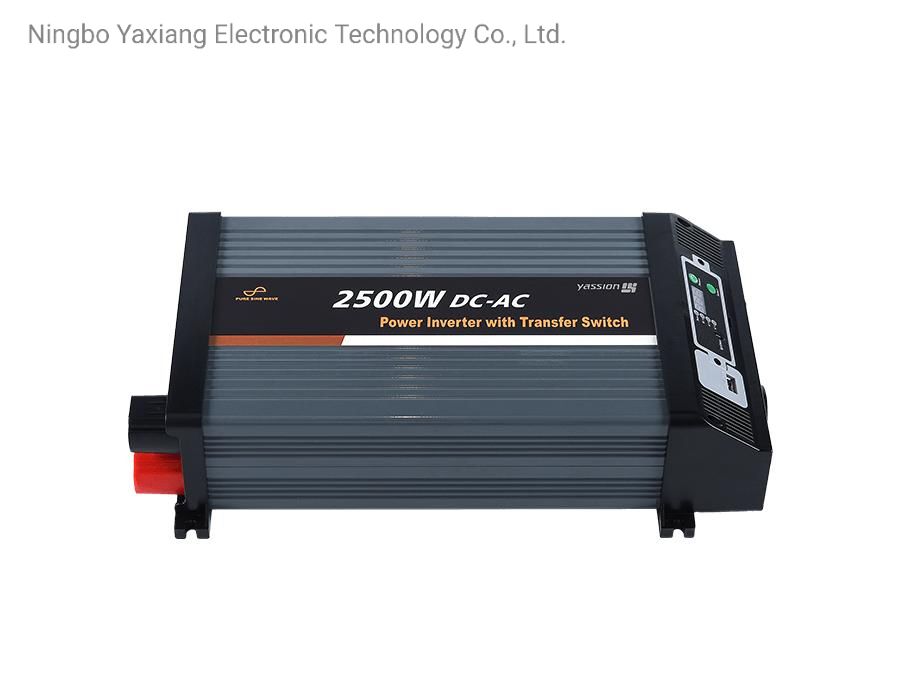 24V 100V/ 110V /120V 2500W Inversor de Onda Senoidal Pura DC-AC com Interruptor de Transferência com Controle Remoto Removível
