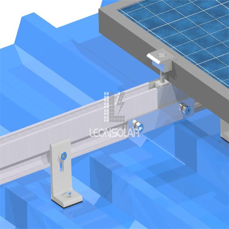 Sistema de Painéis Solares Kit de Montagem em Alumínio com Suporte em L para Instalação em Concreto com Parafusos de Expansão