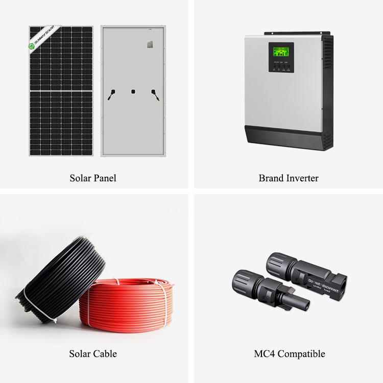 Sistema Solar 1kw 2kw 3kw 5kw 8kw 10kw 15kw Solar fora da Rede para Casa / Sistema de Painéis Solares para Casa